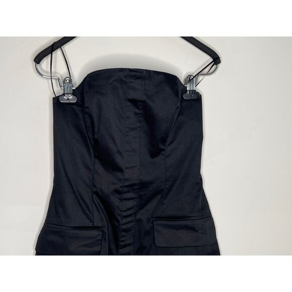 Maeve by Anthropologie Strapless Poplin Blazer Mini Shift Dress Black Women's XS - Picture 5 of 10